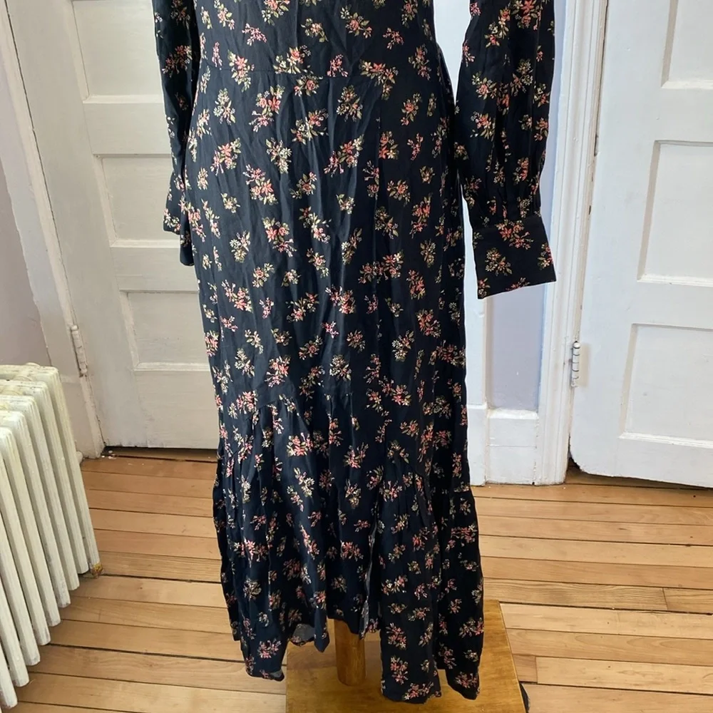 NWT AFRM Gilda Back Cutout Maxi Dress in Noir Bouquet, Size M - Picture 12 of 17